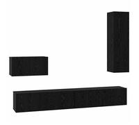 Lot de 4 Meubles TV muraux - vidaXL - élément mural TV - bois d'ingénierie - chêne noir - 200 x 30 x 30 cm - avec porte{utv42j}