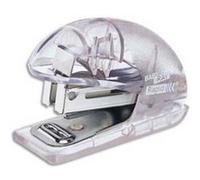 Lot de 4 Mini agrafeuses Baby Ray F4. Agrafes 24/6 et 26/6. 10 feuilles. Blanc transparent G