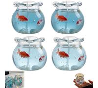 Lot de 4 mini bougies en forme de poisson à bulles - Décoration d'aromathérapie avec design mignon d'aquarium - Bougie sur le thème de l'océan pour la décoration de la maison, la chambre à coucher