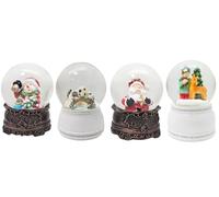 Lot de 4 mini boules à neige | Noël | Largeur : 45 mm | 2-310ab-263x-264x | Diamètre 45 mm, hauteur 65 mm | Bonhomme de neige nostalgique Noël | Cadeau de lutin | Bulle d'air partiellement