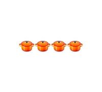 Le Creuset Set de 4 Mini Cocottes Rondes en Céramique, ⌀10 cm, 200 ml, Volcanique, 79212100900100