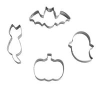 Lot de 4 mini emporte-pièces Halloween de 5,6 cm à 7,9 cm - Acier inoxydable