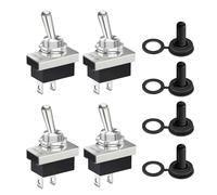 Lot de 4 mini interrupteurs à bascule SPST marche/arrêt KN3D-101 - En métal - 12 V CC 25 A - Avec capuchon étanche