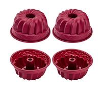 Lot de 4 mini moules à gâteau, en silicone, anti-adhésif, sans BPA, pour la pâtisserie, le four, le lave-vaisselle, pour tarte à la citrouille, gelée, brownies, pain, pudding