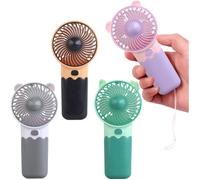Lot de 4 mini ventilateurs portatifs à piles, haute vitesse, légers, pour voyage/plage/camping Label