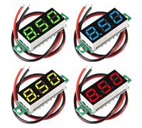 Lot de 4 mini voltmètres numériques de 0,28" - Affichage LED - Plage de mesure CC 2,4-30 V - Testeur de tension à deux fils - Protection contre l'inversion de polarité et mesure précise de la pression