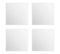 Lot de 4 Miroirs Adhésifs ""Carré"" 20x20cm Argent