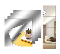 Lot de 4 miroirs autocollants 20 x 20 cm/8 x 8 pouces Miroir mural petit miroir adhésif à coller pour armoire tatouage de sable salle de bain