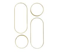 Lot de 4 Miroirs Muraux Décoratifs Rond et Ovale Versa Doré - IONIX