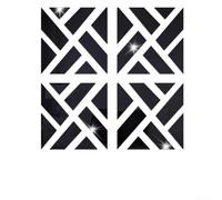 Lot de 4 miroirs muraux en acrylique avec géométrie minimaliste pour un style intérieur calme et équilibré (argenté)