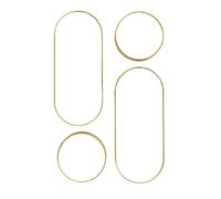 Lot de 4 miroirs ronds et ovales - Doré