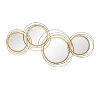 HOMCOM Miroirs muraux ronds - Ensemble de 4 - métal doré - 107 x 56 cm