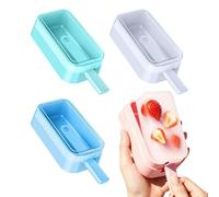 Lot de 4 moules à cake pop avec couvercle en silicone de qualité alimentaire facile à démouler | pour desserts, puddings, réfrigérateur, cuisine, fête