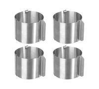 Lot de 4 Moules à Gâteau Rond Inox Extensible 6cm Argent
