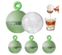 Lot de 4 moules à glaçons réutilisables en silicone facile à démouler 6,5 | Moule à glaçons rond pour cocktail, whisky, bière, boissons froides, fête, pique-nique, vacances, camping