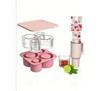 Lot de 4 moules en silicone réutilisables avec couvercle, compatibles avec les gobelets isothermes de 590 ml, 890 ml et 1,2 L et la collection Stanley Back To School. rose,vert,Rose 2Silicone