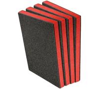 Lot de 4 mousses pour boîte à outils, 45 x 30 x 2,5 cm, insert épais en mousse EPE, feuilles de rangement en polyéthylène personnalisables, protection contre les chocs, noir et rouge