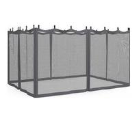 IDMarket Moustiquaires pour pergola Lot de 4 – 3x4 m gris zippés + crochets