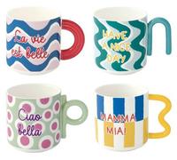 Lot De 4 Mugs En Porcelaine 350 Ml En Boite Energy - Pozzi Milano Spa