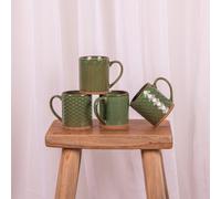 JASPE Coffret Mugs Porcelaine Vert TABLE PASSION 30cl - Les 4