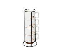 - Lot de 4 Mugs sur Rack "Hello" 30cl Blanc