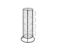 - Lot de 4 Mugs sur Rack "Mia" 30cl Transparent