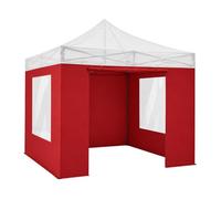 Lot de 4 murs pour tonnelle pliante pro 3 x 3 m TERRE JARDIN - Rouge