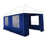 Lot de 4 murs pour tonnelle pliante pro 3 x 6 m TERRE JARDIN - Bleu - Polyester 260 g/m² enduit PVC - Imperméable
