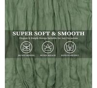 Lot de 4 nappes pour table de buffet, 4,6 m, nappes en gaze style bohème, 88,9 x 439,8 cm, tissu en polyester doux, nappes vert sel, grand lot pour la décoration de tables de mariage