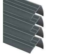 Lot de 4 Nez de marche en PVC autoadhésif 50x40mm 110cm Anthracite