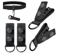 Lot de 4 organiseurs de ceinture robustes | Attaches de ceinture en métal de qualité supérieure avec porte-clés, système de clip de sécurité pour application de l'ordre et travail de pompier