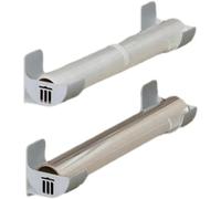 Lot de 4 organiseurs de rouleaux de film plastique ABS sans perçage | Étagère autocollante pour armoire, sac poubelle, film alimentaire, support latéral pour réfrigérateur, cuisine, salle de bain