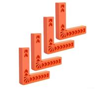 Lot de 4 outils de positionnement à angle droit à 90 degrés pour le travail du bois - Règle de mesure multi-angles en plastique ABS avec repères de 45° - Rouge