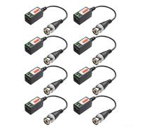 Lot de 4 paires de balun vidéo de vidéosurveillance passive pour transmission 4K 8MP HD sur câbles UTP avec prise en charge des formats AHD CVI CVBS