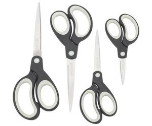 Lot De 4 Paires De Ciseaux - Différentes Tailles - Lames Acier - Poignées Souples - Rapesco