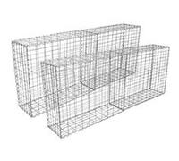 Lot de 4 Paniers de Gabions Argentés en Acier Galvanisé 100 x 95 x 30cm