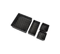 Lot de 4 paniers de rangement pour salle de bain - Kit paniers de rangement pour salon en différentes dimensions, en polypropylène, 13 x 9 x 13 cm, 26 x 9 x 13 cm, 28 x 10 x 28 cm, noir