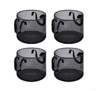 Lot de 4 paniers en maille pour plantes aquatiques en PVC robuste avec poignées, pour nénuphars, fleurs de lotus, rangement de jardin carré et rond, pots de plantation aquatiques avec poignées (rondes