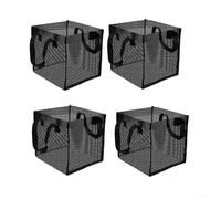 Lot de 4 paniers en maille pour plantes aquatiques en PVC robuste avec poignées, pour nénuphars, fleurs de lotus, rangement de jardin carré et rond, pots de plantation aquatiques avec poignées (carré)