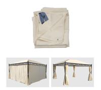 lot de 4 parois latérales pour pergola Cadiz, paroi latérale de rechange pour pavillon 4x3m, polyester ~ crème