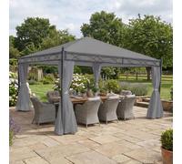 Mendler Lot 4 parois latérales pour pergola Cadiz – 4x4 m, polyester gris clair