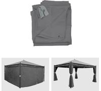 Mendler Parois latérales Cadiz – Lot de 4 pour pergola 4x4 m, polyester gris