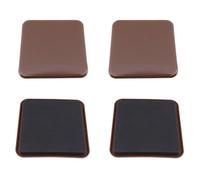 Lot de 4 patins carrés lourds pour tapis et sols Marron 63,5 mm | Glisse en douceur, pas de soulèvement. Fond anti-rayures, coussin anti-bruit. Support de charge lourde. Protège les sols