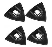 Lot de 4 patins de ponçage triangulaires universels pour outils multifonctions oscillants, à dégagement rapide, 80 mm, noir