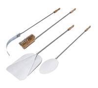 GIEMME Set de 4 Pelles à Pizza de Ø 33 cm - acier inox AISI 430 (Longueur du manche 115 cm)