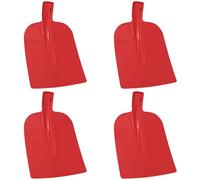 Lot de 4 pelles de jardin en acier revêtu par pulvérisation - Rouge - 32 x 24,5 cm - Pour terre, sable, gravier et compost - Polyvalentes pour le jardinage, le déneigement, le camping, l'extérieur