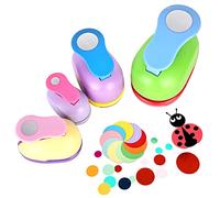 Lot de 4 perforateurs ronds en papier pour enfants : 4 perforateurs en papier, perforateurs cercles, grand perforateur pour bricolage, scrapbooking, album photo, 25 mm, 38 mm)