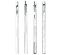 Lot de 4 perforatrices rondes en acier pour cuir, bracelet de montre - 2,5 mm à 4 mm - Finition argentée
