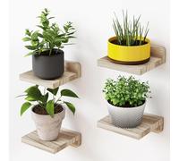 Lot de 4 petites étagères flottantes carrées en bois, 12,7 x 12,7 x 4,9 cm (L x l x H) - Décoration murale élégante pour n'importe quelle pièce (blanc)