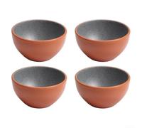 Lot de 4 petits bols à riz en mélamine bicolore finition mate pour un usage quotidien - Bols à soupe pour la maison et le restaurant - 11,4 cm de diamètre (orange)